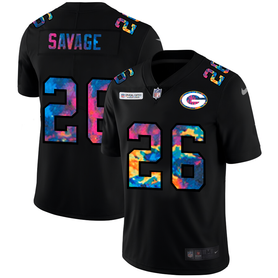 NFL Green Bay Packers #26 Darnell Savage Jr. Men Nike MultiColor Black 2020  Crucial Catch Vapor Untouchable Limited Jersey